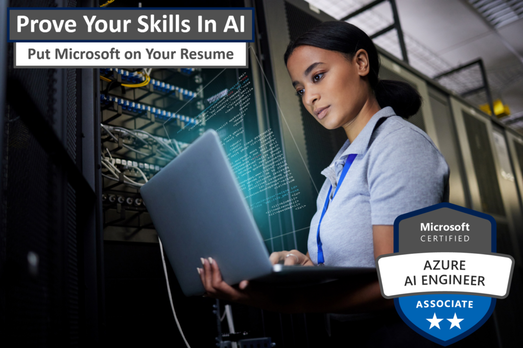 Pass the exam and put this badge on your resume! Microsoft Certified: Azure AI Engineer Associate