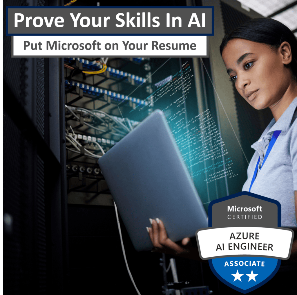 Pass the exam and put this badge on your resume! Microsoft Certified: Azure AI Engineer Associate