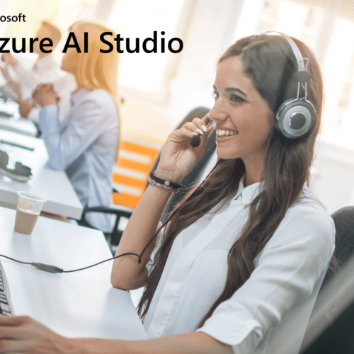 Customer service representative using a Customer Support Copilot to automate responses and provide relevant information quickly. | Microsoft Azure AI Studio