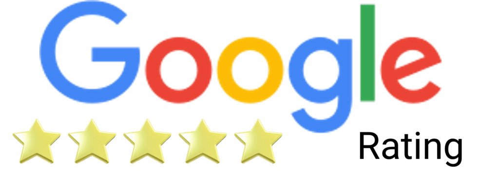 Google logo with five stars indicating rating of SAVAGE AI classes.